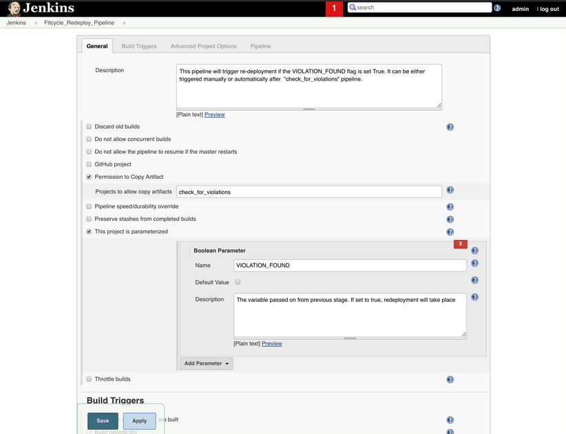 Jenkins Pipeline Re-deploy